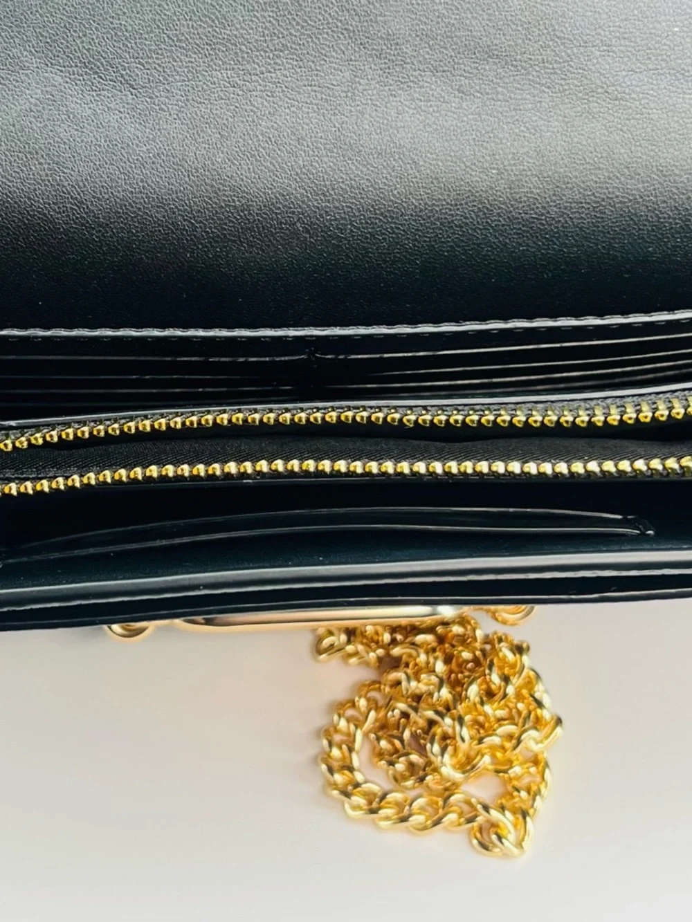 Coach Signature Elle Hardware Chain Black and Brown Leather Crossbody Bag - Picture 8 of 10